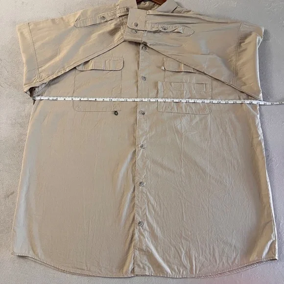 Columbia Men's PFG Sportswear Khaki Button Down Shirt Fishing Lightweight Sz 2XL - Picture 10 of 11